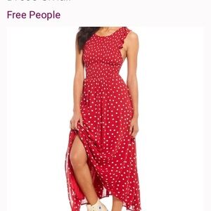 Free People Red Polka Dot Maxi Dress